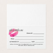 Roze Waterverf Kusjes - Cadeaubon Kaart (Binnenkant ongevouwen)