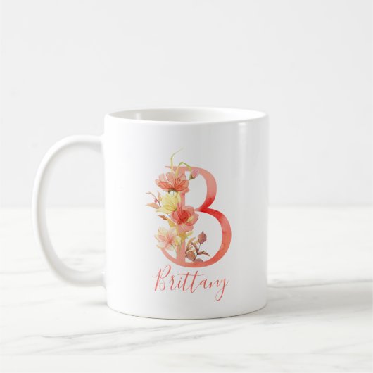 roze Waterverf letter "B" Koffiemok (Links)