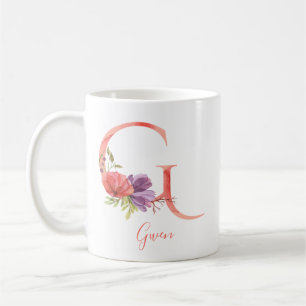  roze Waterverf Letter "G" Koffiemok