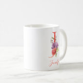 roze Waterverf Letter "J" Koffiemok (Voorkant rechts)