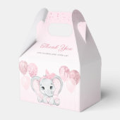 Roze Waterverf Leuke Olifant Meisje Baby shower Bedankdoosjes (Achterkant)