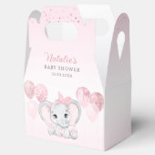 Roze Waterverf Leuke Olifant Meisje Baby shower Bedankdoosjes (Geopend)