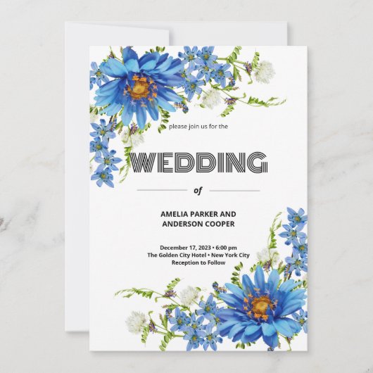 Roze Waterverf Liefde Blossom Bruiloft Kaart (Voorkant)