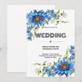 Roze Waterverf Liefde Blossom Bruiloft Kaart (Voorkant / Achterkant)