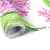 Roze waterverf lila bloemen cadeaupapier (Rol Hoek)
