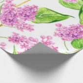 Roze waterverf lila bloemen cadeaupapier (Hoek)