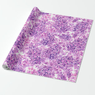 Roze waterverf lila bloemen cadeaupapier