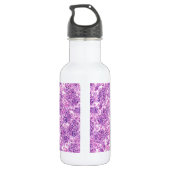 Roze waterverf lila bloemen waterfles  (Achterkant)