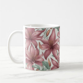 Roze Waterverf Lily Flowers Koffiemok