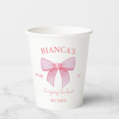 Roze Waterverf lint Blush Bachelorette party Papieren Bekers (Voorkant)