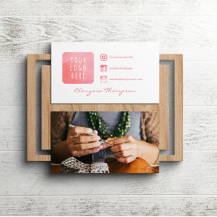 Roze Waterverf Logo & Foto Social Media Visitekaartje