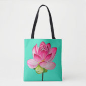 Roze waterverf lotus fine art. draagtas (Voorkant)