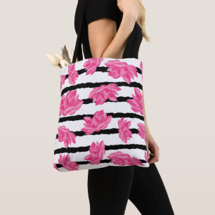 Roze Waterverf Lotus Flower Pattern Draagtas