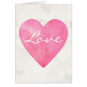 Roze Waterverf Love Heart