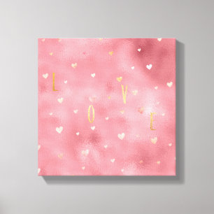 Roze Waterverf maakt goudliefhebber Canvas Afdruk