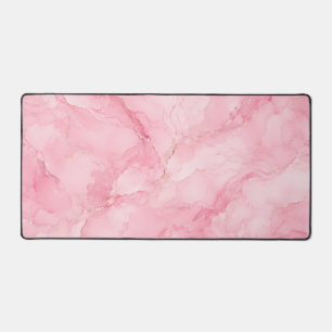 Roze Waterverf Marmer Patroon Bureaumat