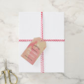 Roze Waterverf Meisjes Doop Dank u Cadeaulabel (Met Touw)