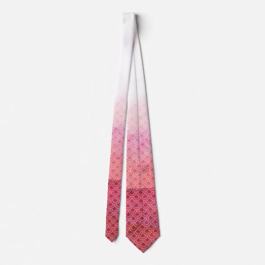 Roze Waterverf Mermaid Tail Patroon Stropdas (Achterkant)