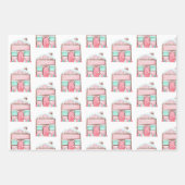 Roze Waterverf Mint kerstakelpapier Inpakpapier Vel (Voorkant 2)