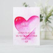 Roze waterverf moderne Valentijn Kaart (Staand voorkant)