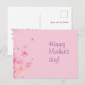 Roze waterverf moederdag Briefkaart (Voorkant / Achterkant)