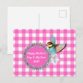  roze Waterverf Moederdag vogelvrouw Feestdagenkaart (Voorkant / Achterkant)