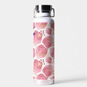Roze Waterverf Monogram Thermos – Aangepaste naam Waterfles (Achterkant)