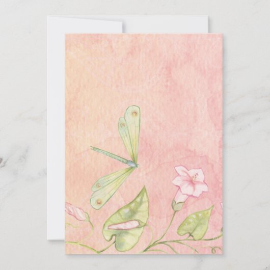 Roze Waterverf Morning Glory Baby shower Kaart (Achterkant)