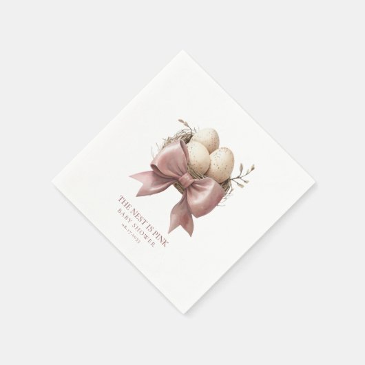 Roze Waterverf Nest Baby shower Design Servet (Hoek)
