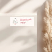 Roze Waterverf Nursing School Afstuderen Etiket