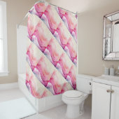 Roze Waterverf Ocean Waves Douchegordijn (In situ)