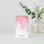 Roze Waterverf Om Yoga Instructor Visitekaartje (Staand voorkant)