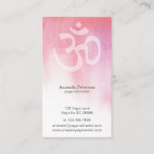 Roze Waterverf Om Yoga Instructor Visitekaartje (Achterkant)