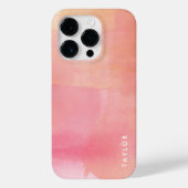 Roze Waterverf Ombre Naam Case-Mate iPhone Case (Achterkant)