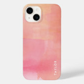 Roze Waterverf Ombre Naam Case-Mate iPhone Case (Achterkant)