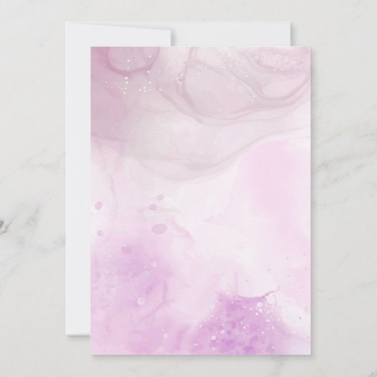 Roze Waterverf onder het Zee meisje Baby shower Kaart (Achterkant)