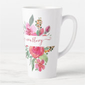 Roze waterverf op maat gemaakt latte mok (Rechts)