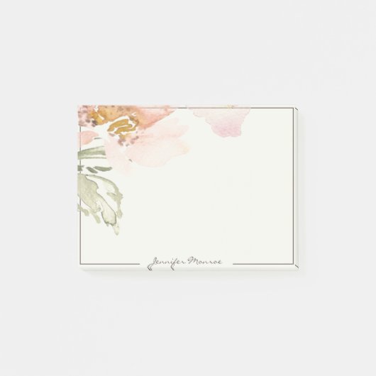 Roze waterverf op maat gemaakt post-it® notes (Voorkant)