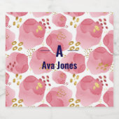 Roze Waterverf op maat Sparkling Wijnetiket (Enkel label)