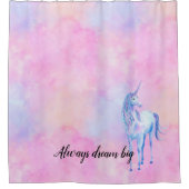 Roze Waterverf Paarse Unicorn Douchegordijn (Voorkant)