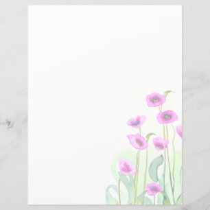 Roze waterverf papavers