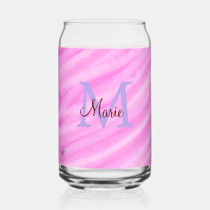 Roze waterverf pastel toevoegen titel monogram let blikvorm glas