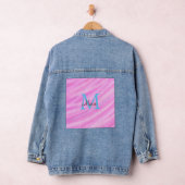 Roze waterverf pastel toevoegen titel monogram let denim jacket (Hangar)