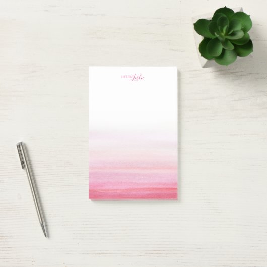 Roze Waterverf Patroon A Nota van Blocnote Post-it® Notes (Kantoor)