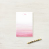 Roze Waterverf Patroon A Nota van Blocnote Post-it® Notes (Op bureau)
