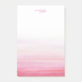 Roze Waterverf Patroon A Nota van Blocnote Post-it® Notes (Voorkant)