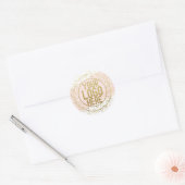 Roze Waterverf penseel Glitter Confetti Logo Ronde Sticker (Envelop)