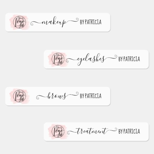Roze waterverf penseelstreek logo Make-up label (Groep)