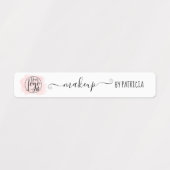 Roze waterverf penseelstreek logo Make-up label (Design 1)