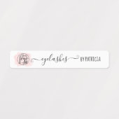 Roze waterverf penseelstreek logo Make-up label (Design 2)